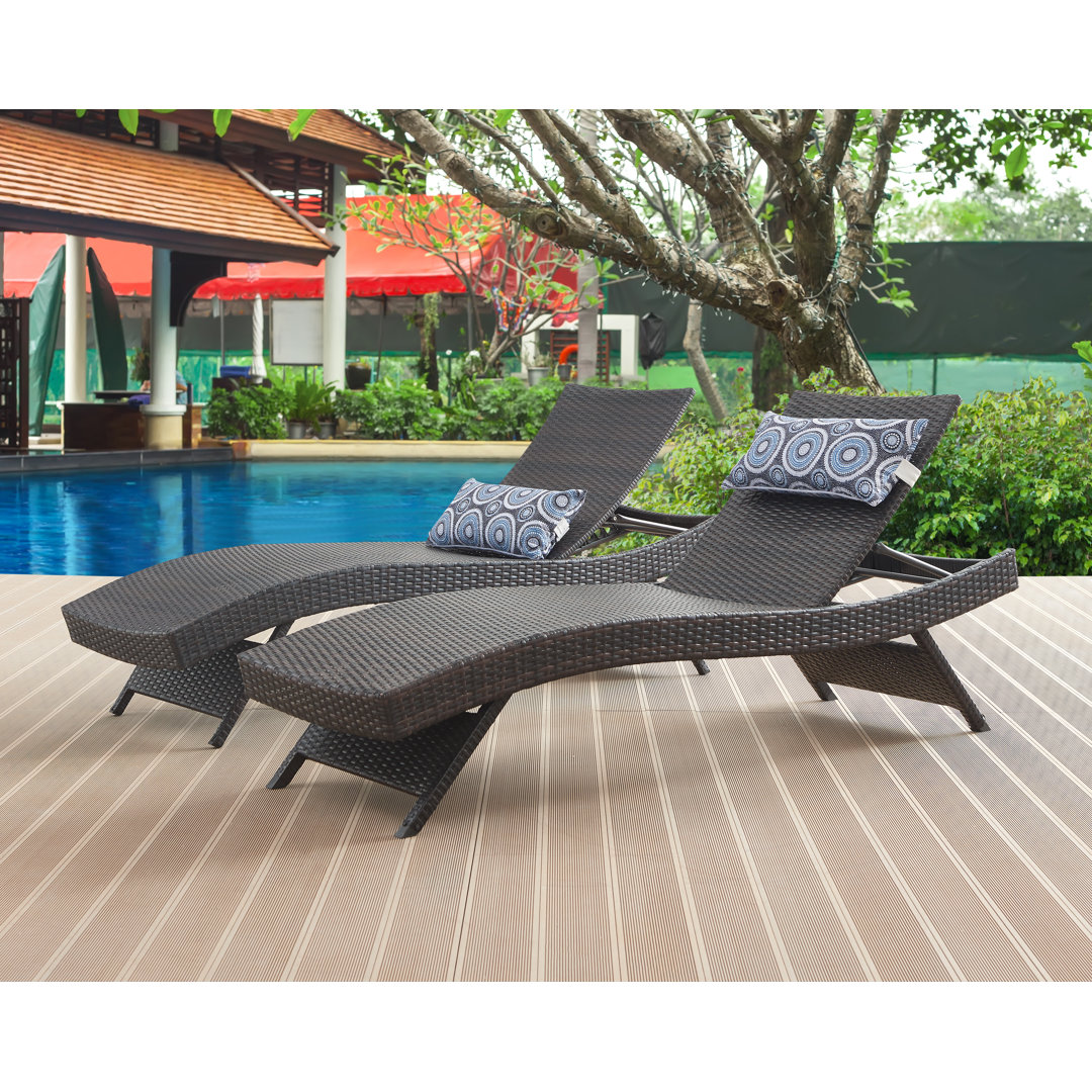 Ozellar All Weather Outdoor Wicker Chaise Lounge